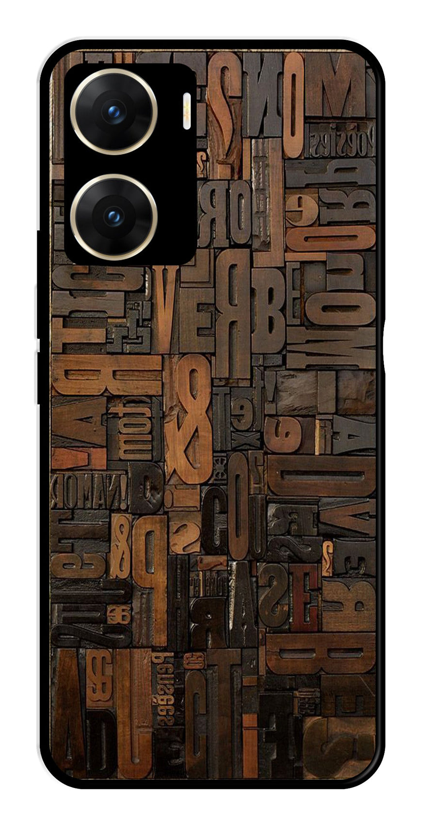 Alphabets Metal Mobile Case for Vivo V29E 5G   (Design No -32)