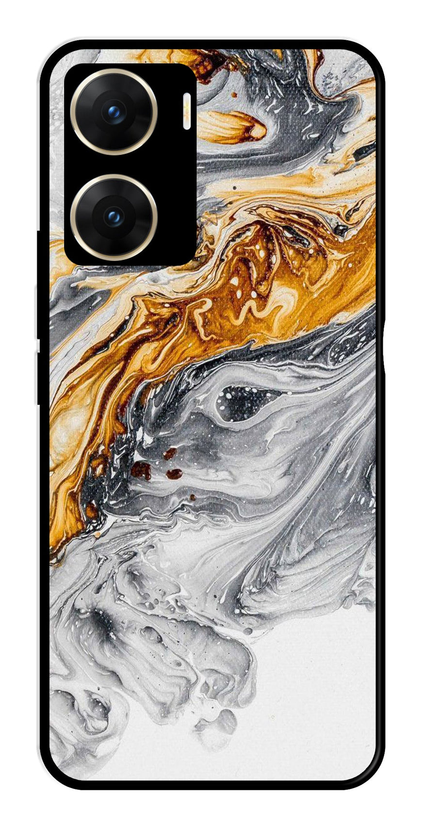 Marble Pattern Metal Mobile Case for Vivo V29E 5G   (Design No -36)