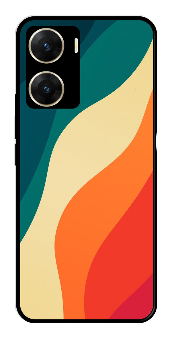Muted Rainbow Metal Mobile Case for Vivo V29E 5G   (Design No -39)