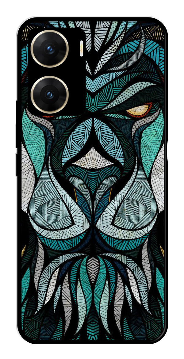 Lion Pattern Metal Mobile Case for Vivo V29E 5G   (Design No -40)