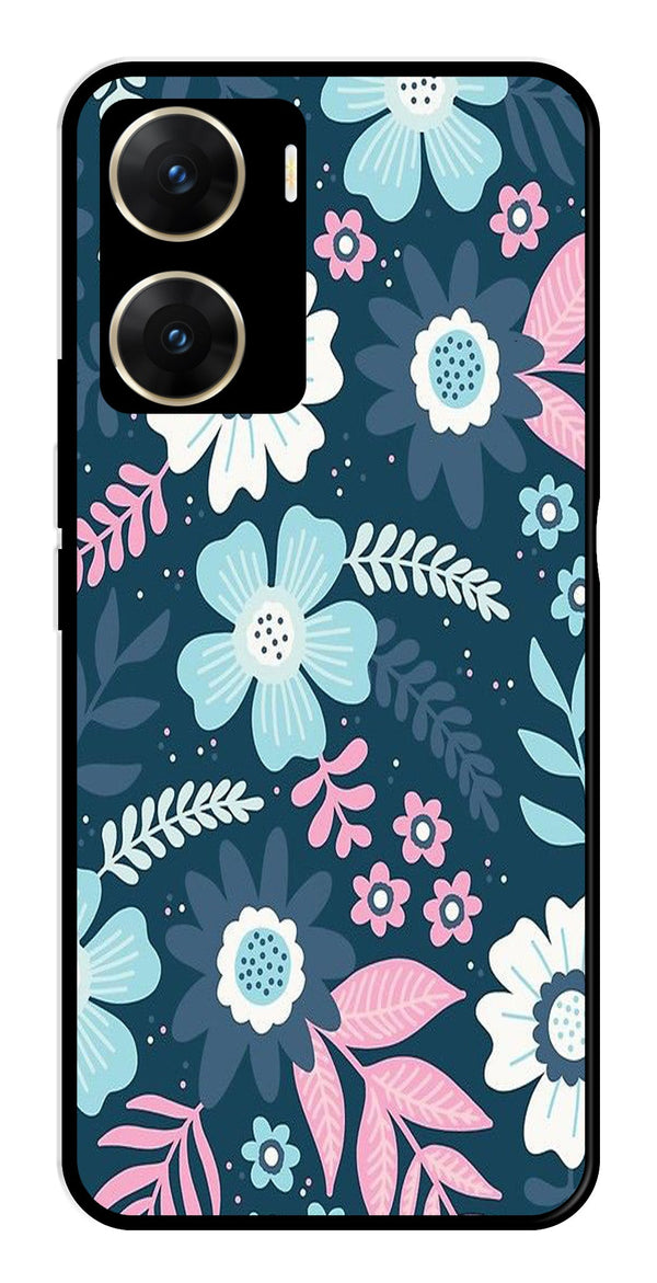Flower Leaves Design Metal Mobile Case for Vivo V29E 5G   (Design No -50)
