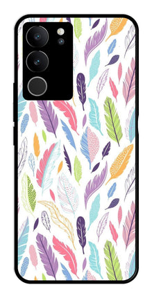 Colorful Feathers Metal Mobile Case for Vivo V29 Pro 5G