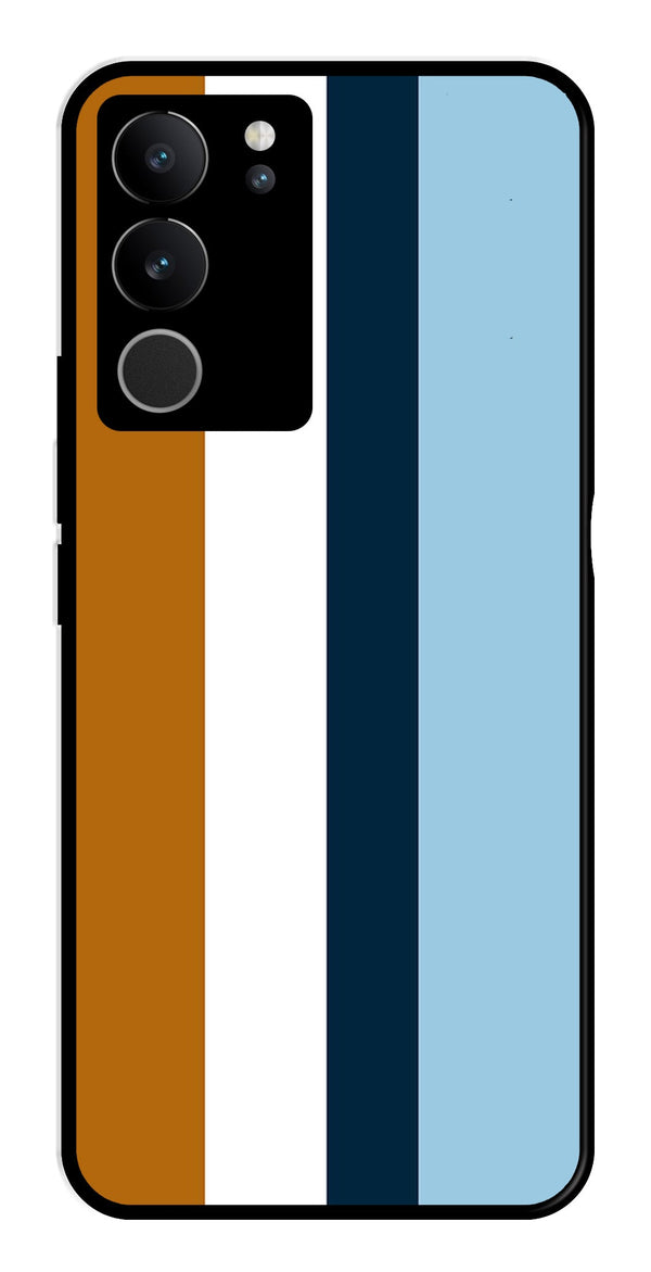 MultiColor Pattern Metal Mobile Case for Vivo V29 5G   (Design No -17)