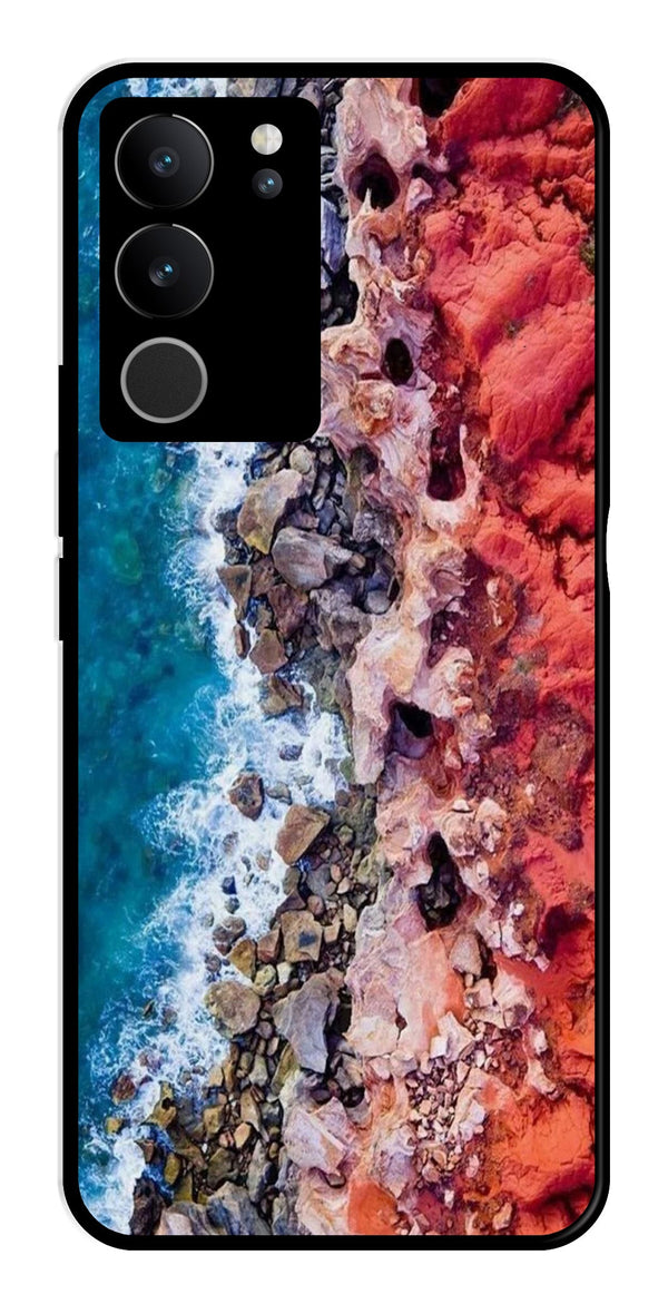 Sea Shore Metal Mobile Case for Vivo V29 5G   (Design No -18)