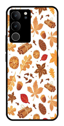 Autumn Leaf Metal Mobile Case for Vivo V29 Pro 5G