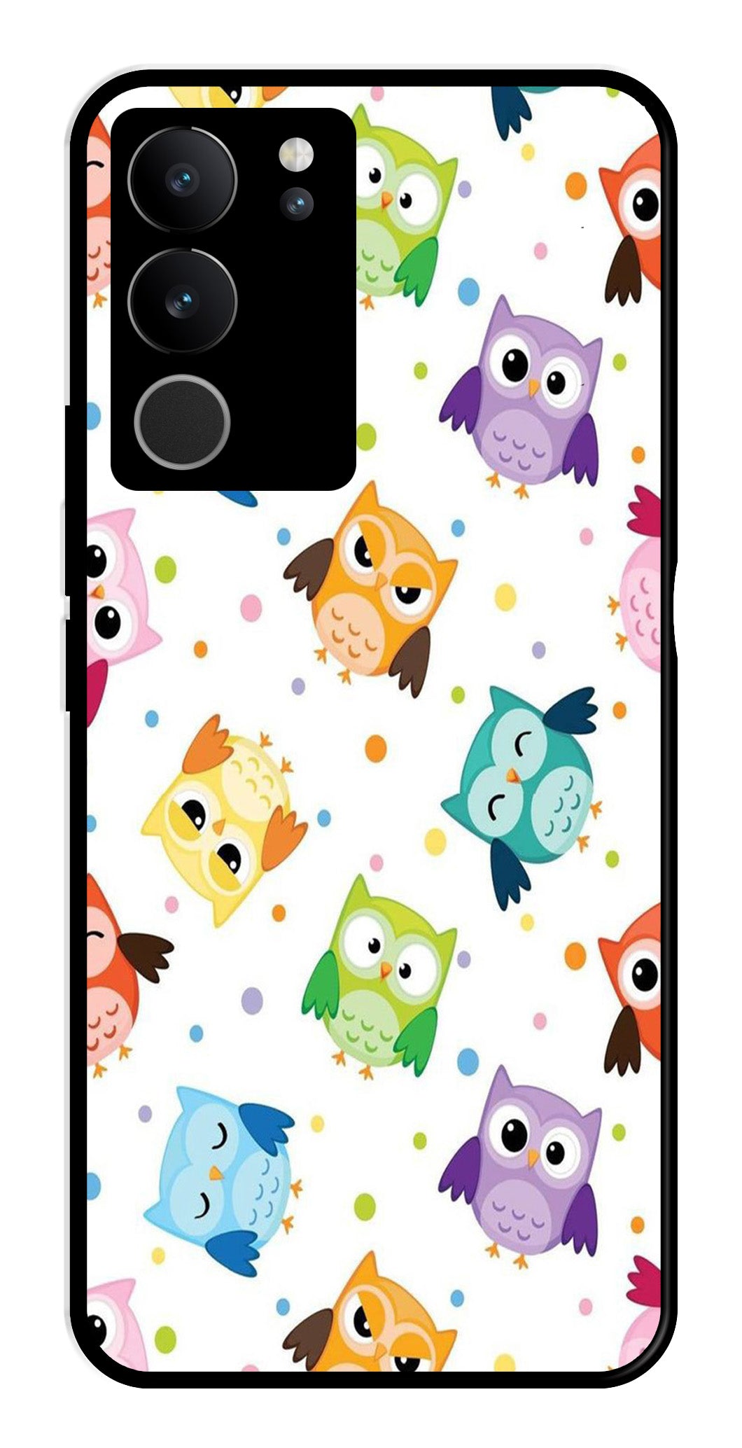 Owls Pattern Metal Mobile Case for Vivo V29 Pro 5G   (Design No -20)