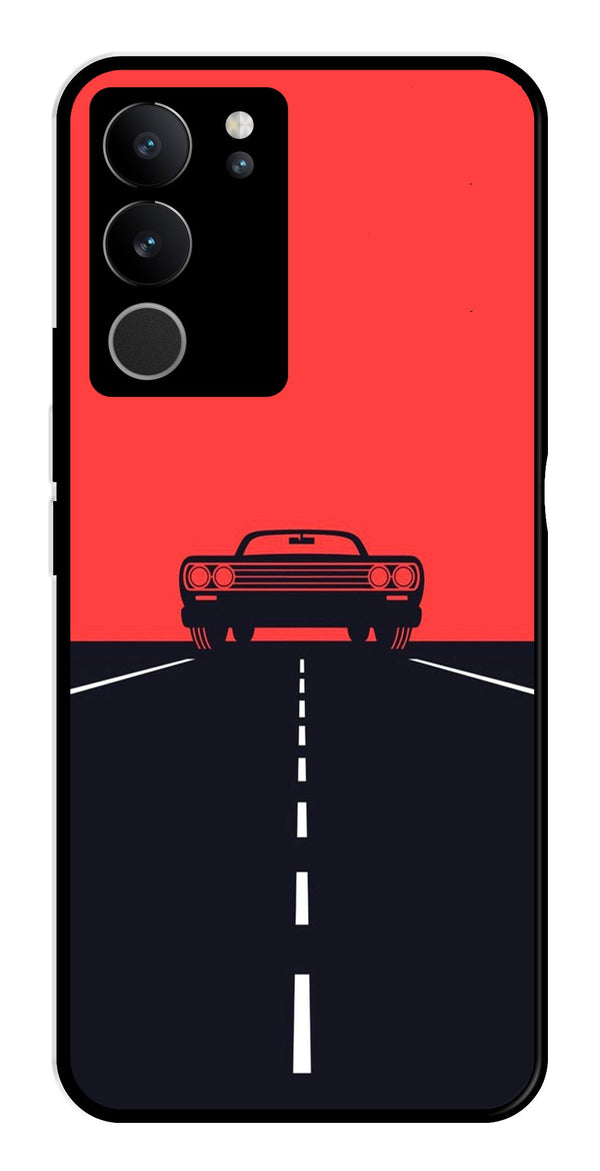 Car Lover Metal Mobile Case for Vivo V29 5G   (Design No -21)