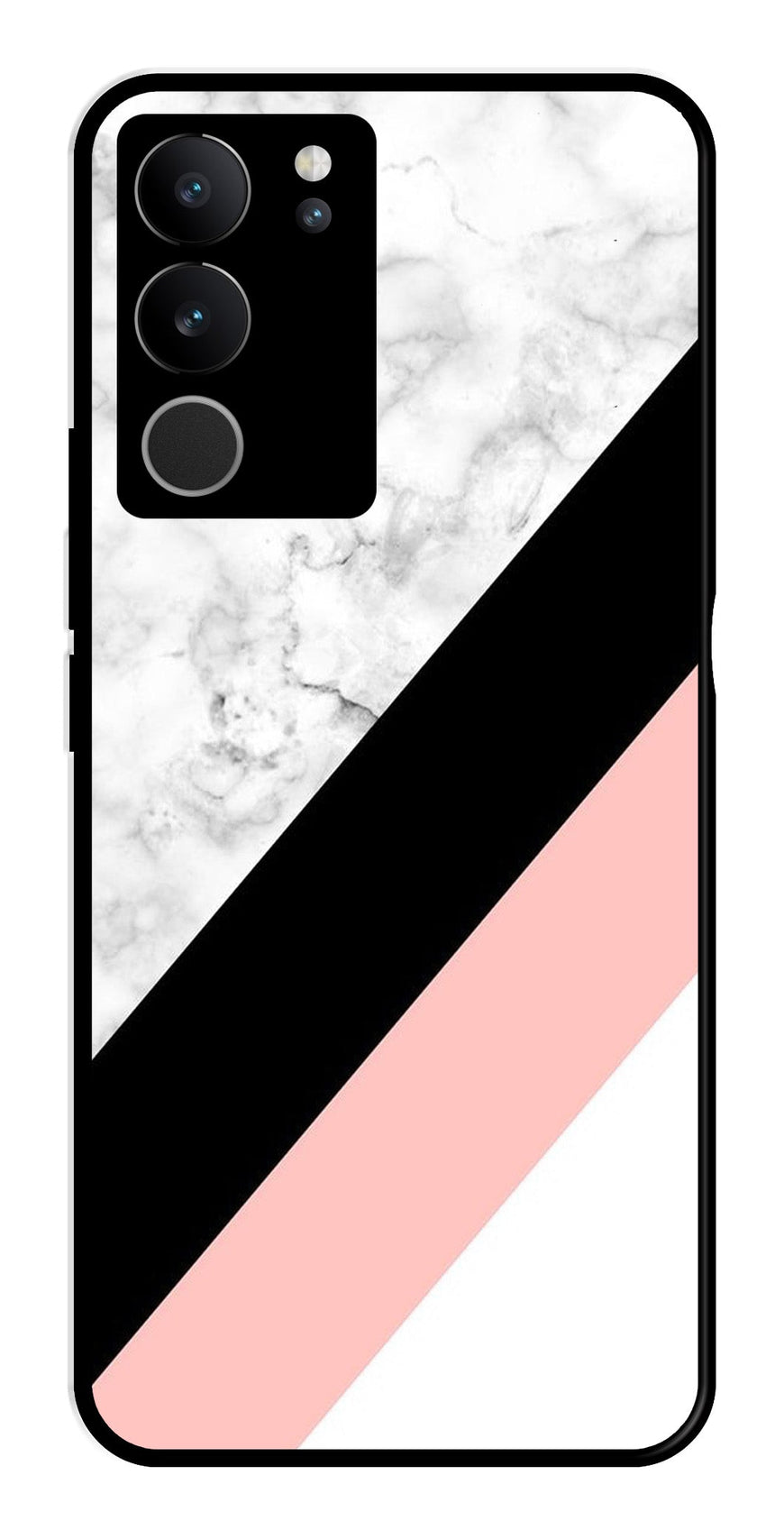 Marble Design Metal Mobile Case for Vivo V29 Pro 5G   (Design No -24)