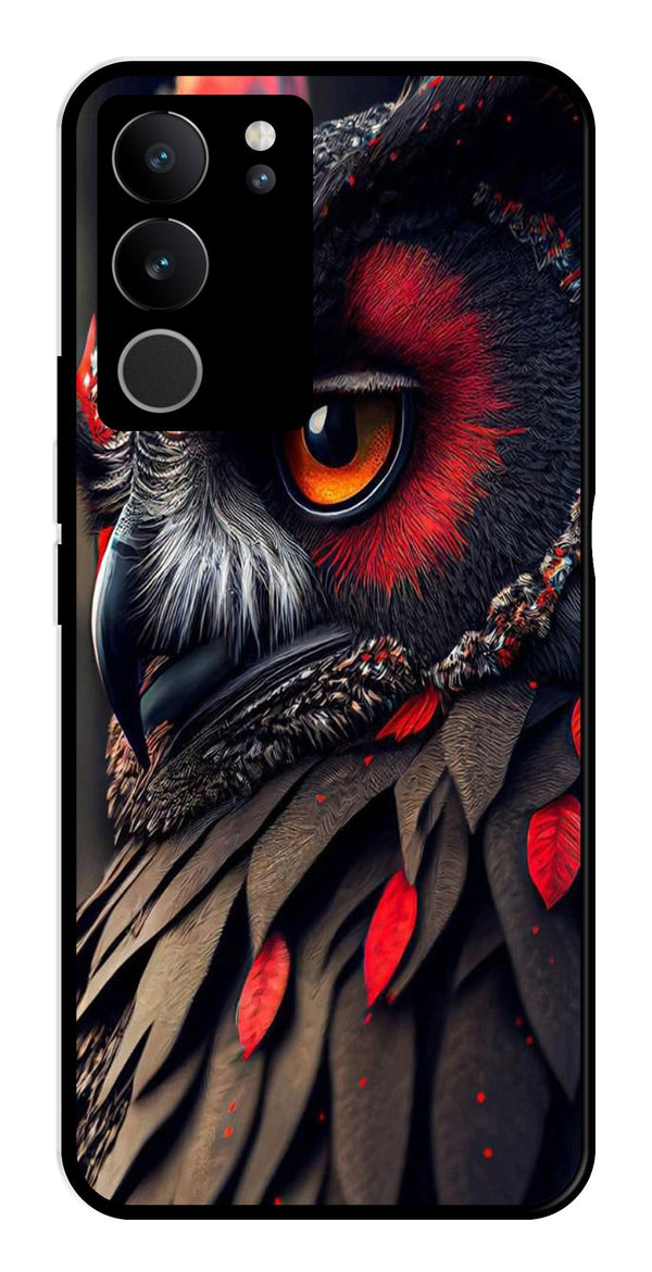 Owl Design Metal Mobile Case for Vivo V29 5G   (Design No -26)