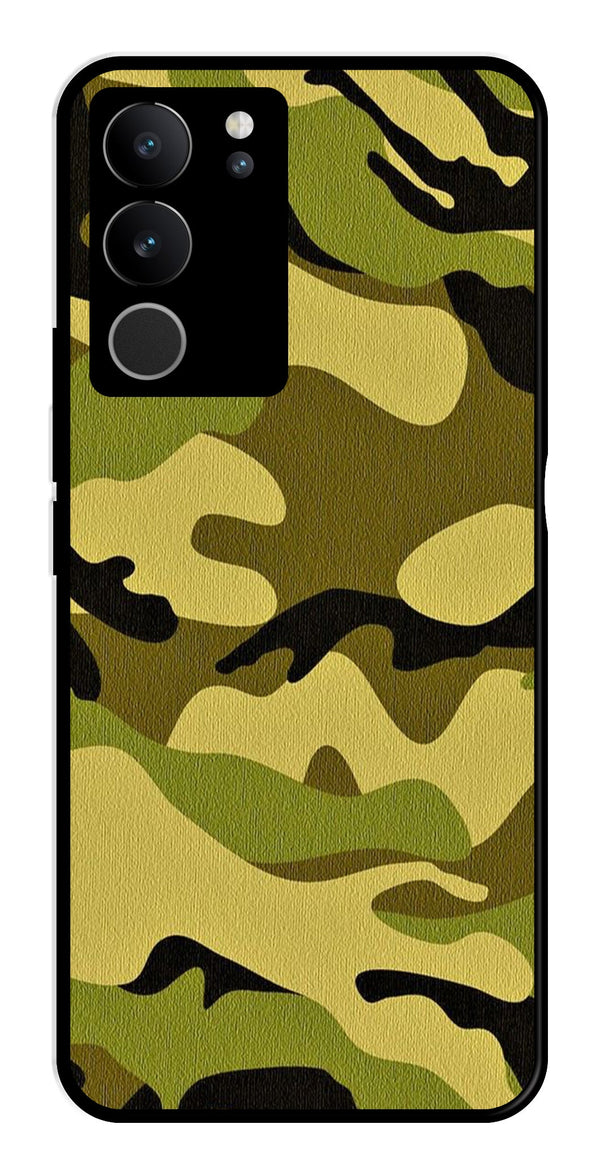 Army Pattern Metal Mobile Case for Vivo V29 5G   (Design No -35)