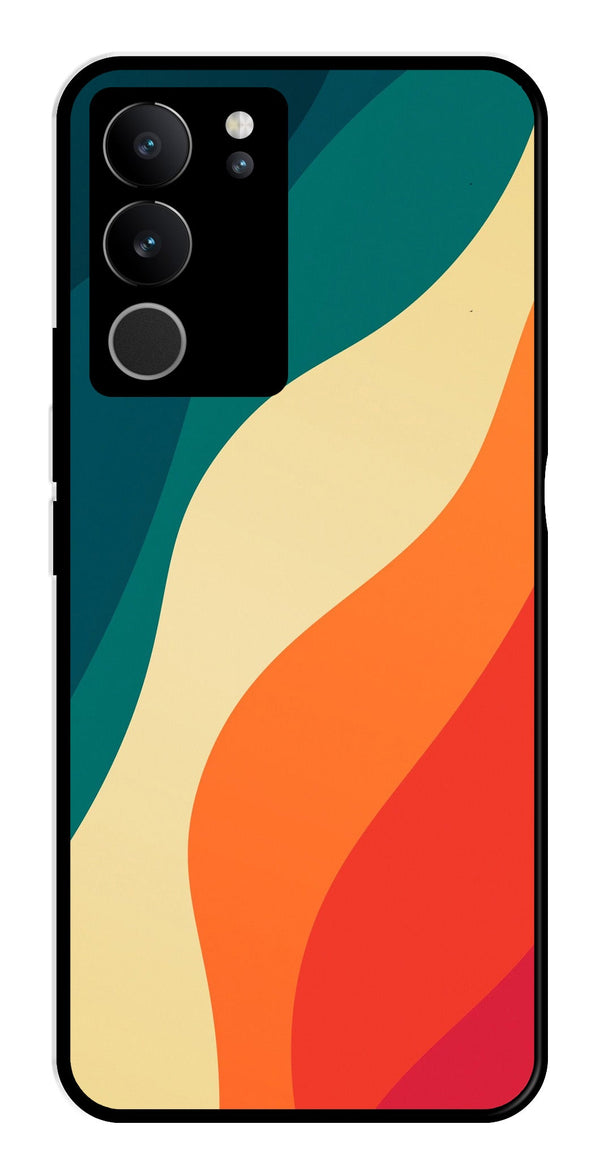 Muted Rainbow Metal Mobile Case for Vivo V29 5G   (Design No -39)
