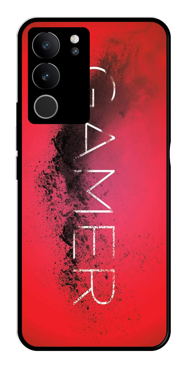 Gamer Pattern Metal Mobile Case for Vivo V29 5G   (Design No -41)