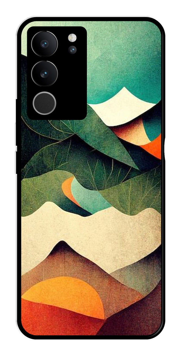 MultiColor Pattern Metal Mobile Case for Vivo V29 5G   (Design No -43)