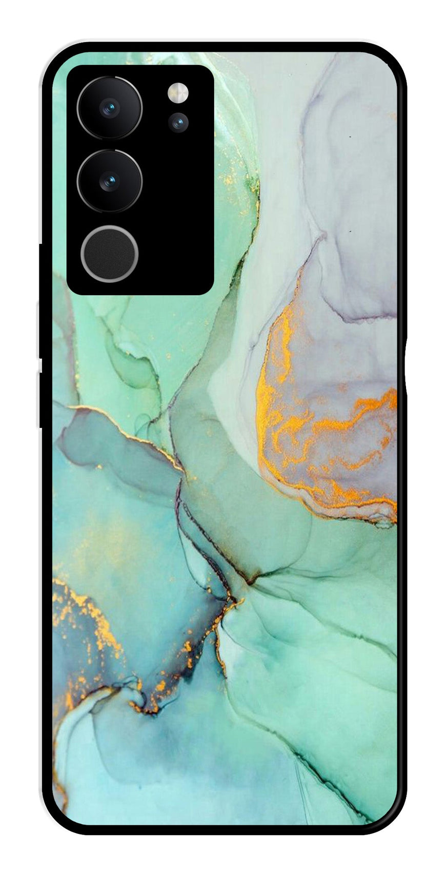 Marble Design Metal Mobile Case for Vivo V29 5G   (Design No -46)