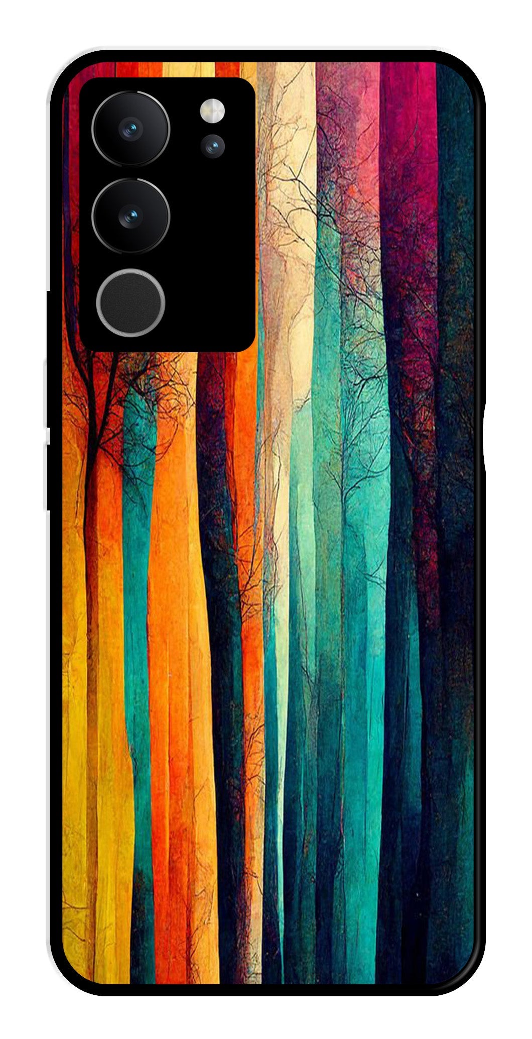 Modern Art Colorful Metal Mobile Case for Vivo V29 Pro 5G   (Design No -47)
