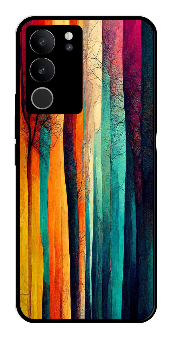 Modern Art Colorful Metal Mobile Case for Vivo V29 5G   (Design No -47)