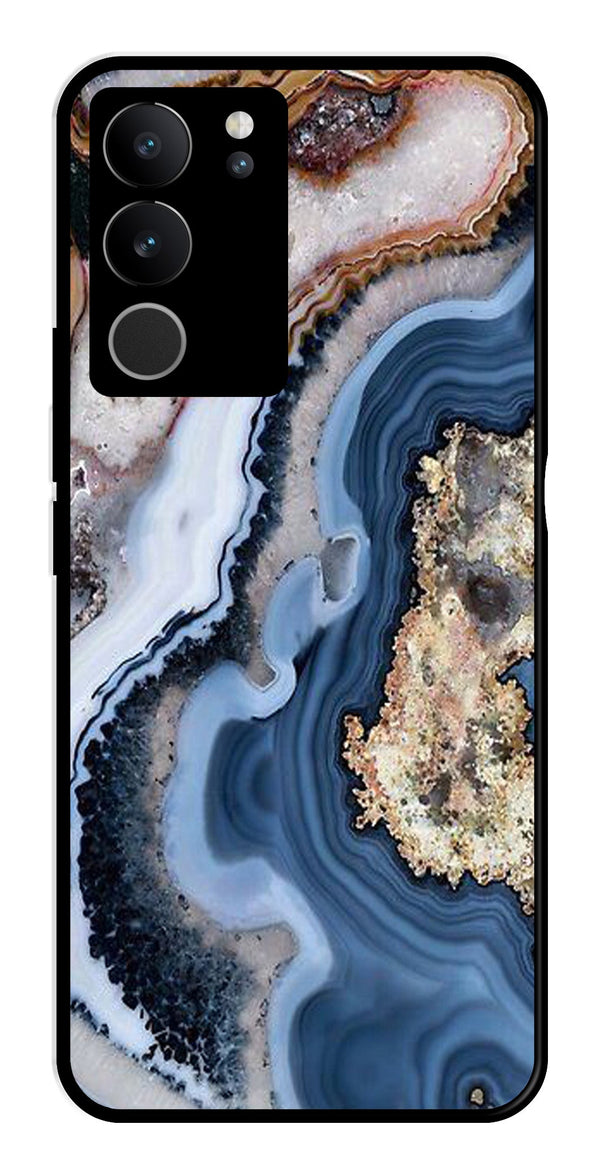 Marble Design Metal Mobile Case for Vivo V29 5G   (Design No -53)