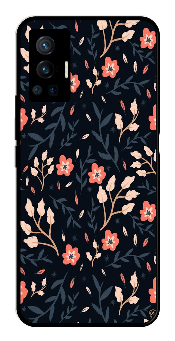 Floral Pattern Metal Mobile Case for Vivo X70 Pro   (Design No -10)