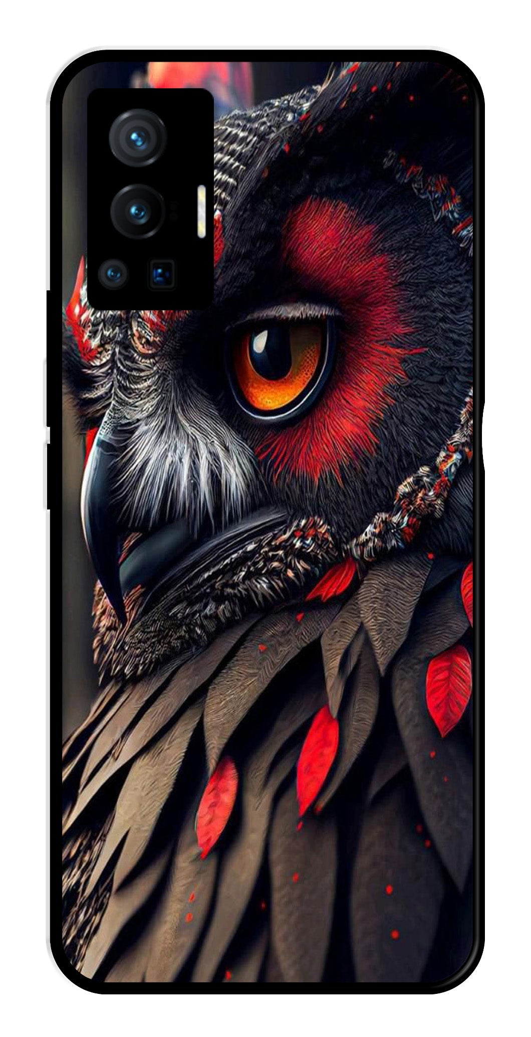 Owl Design Metal Mobile Case for Vivo X70 Pro   (Design No -26)