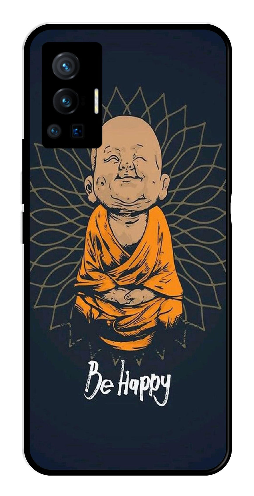Be Happy Metal Mobile Case for Vivo X70 Pro   (Design No -27)