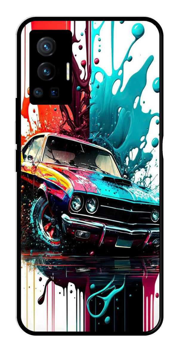 Vintage Car Metal Mobile Case for Vivo X70 Pro   (Design No -29)