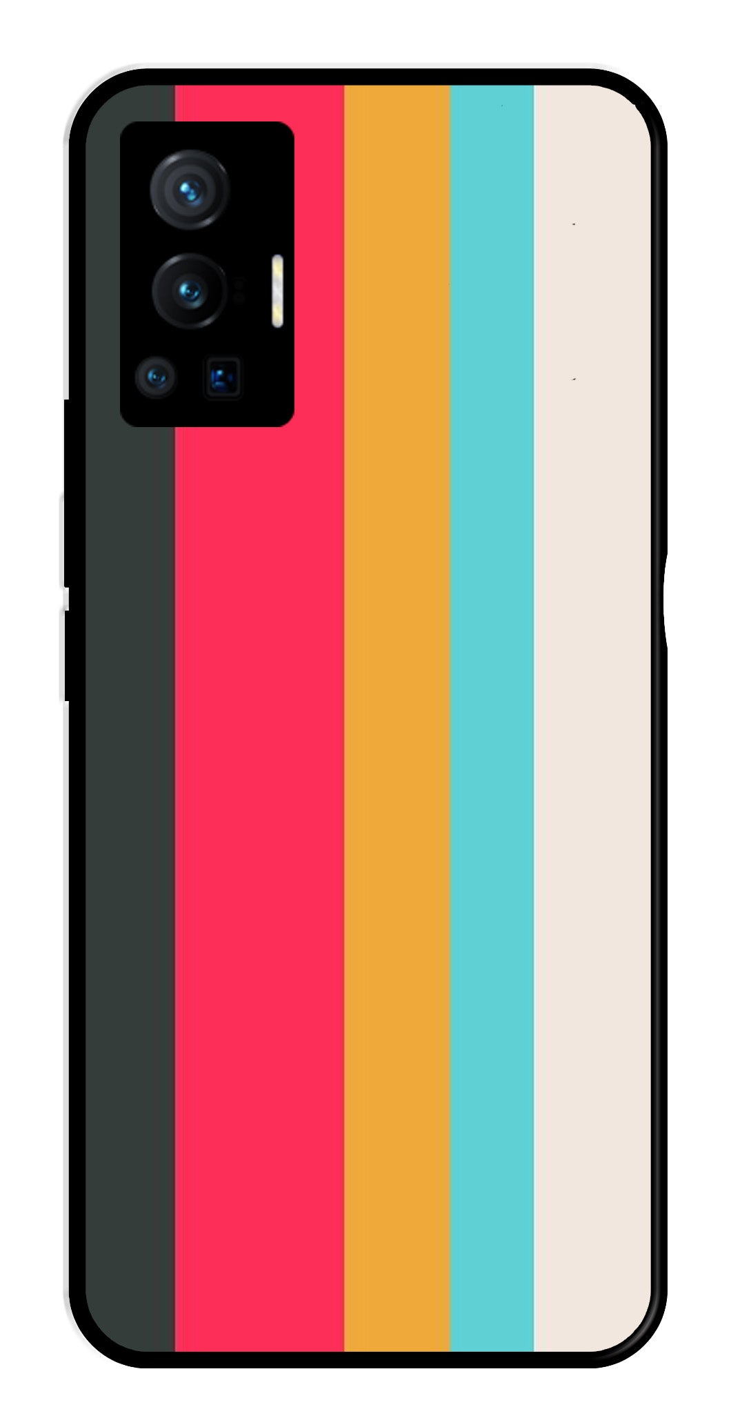 Muted Rainbow Metal Mobile Case for Vivo X70 Pro   (Design No -31)