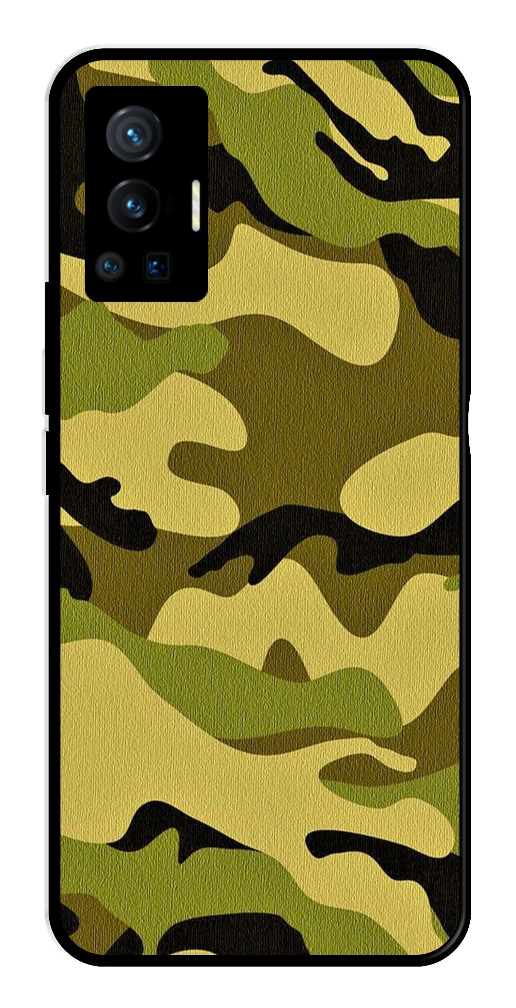 Army Pattern Metal Mobile Case for Vivo X70 Pro   (Design No -35)