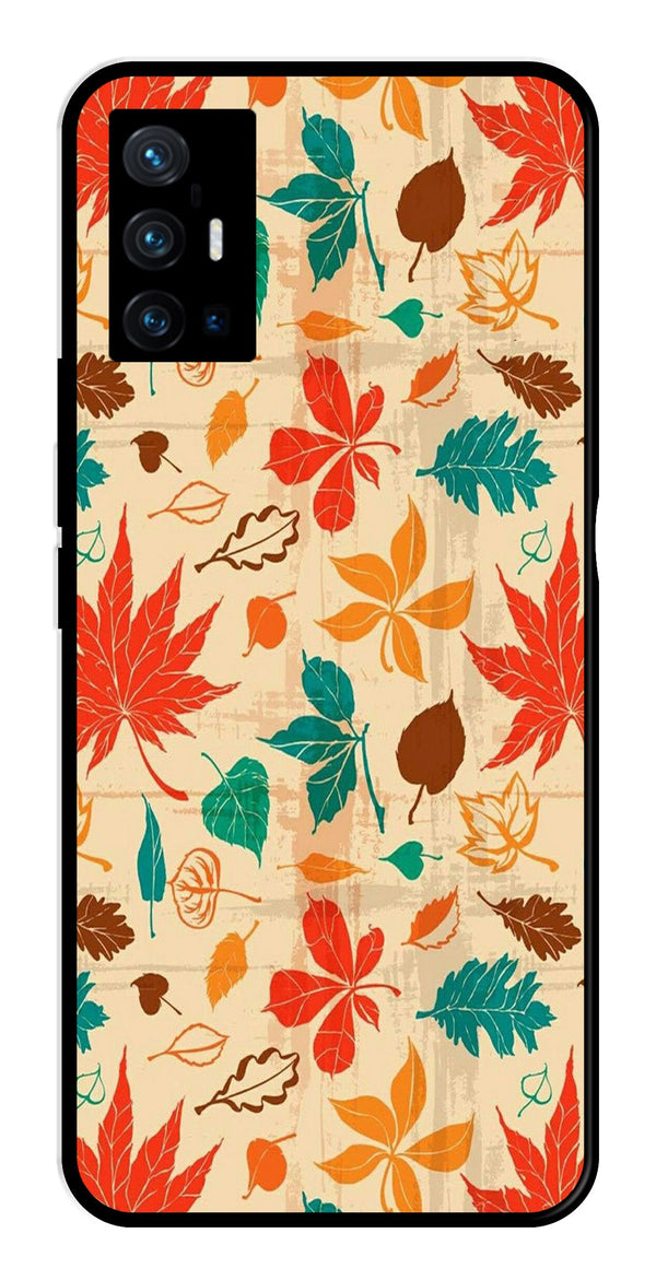 Leafs Design Metal Mobile Case for Vivo X70 Pro Plus   (Design No -14)