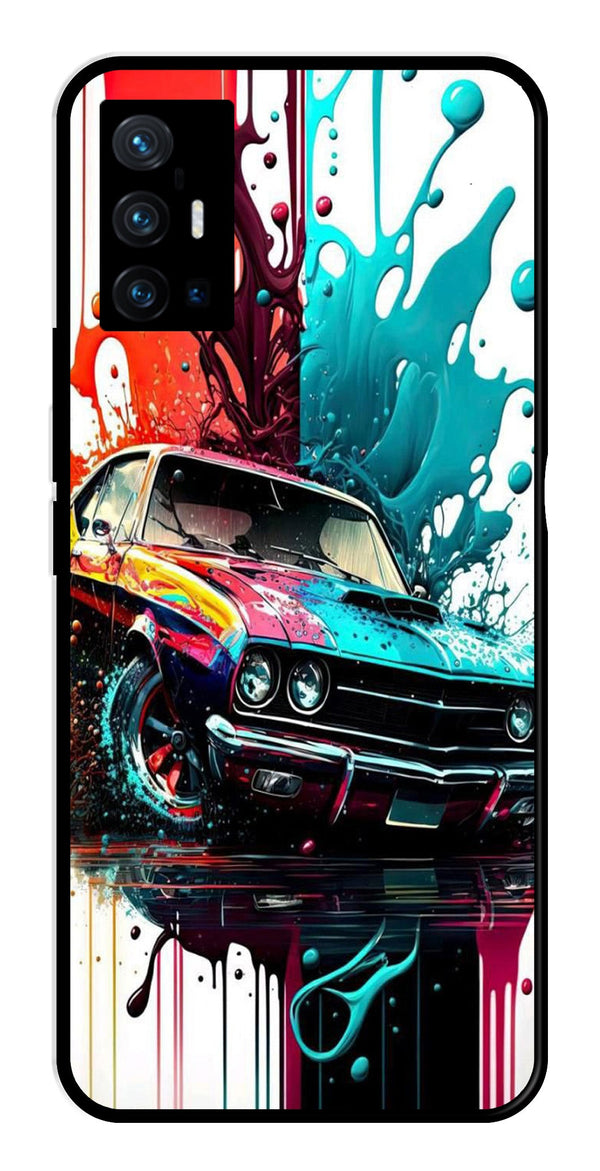 Vintage Car Metal Mobile Case for Vivo X70 Pro Plus   (Design No -29)