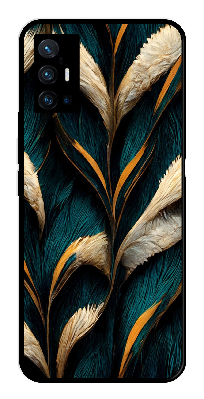 Feathers Metal Mobile Case for Vivo X70 Pro Plus   (Design No -30)