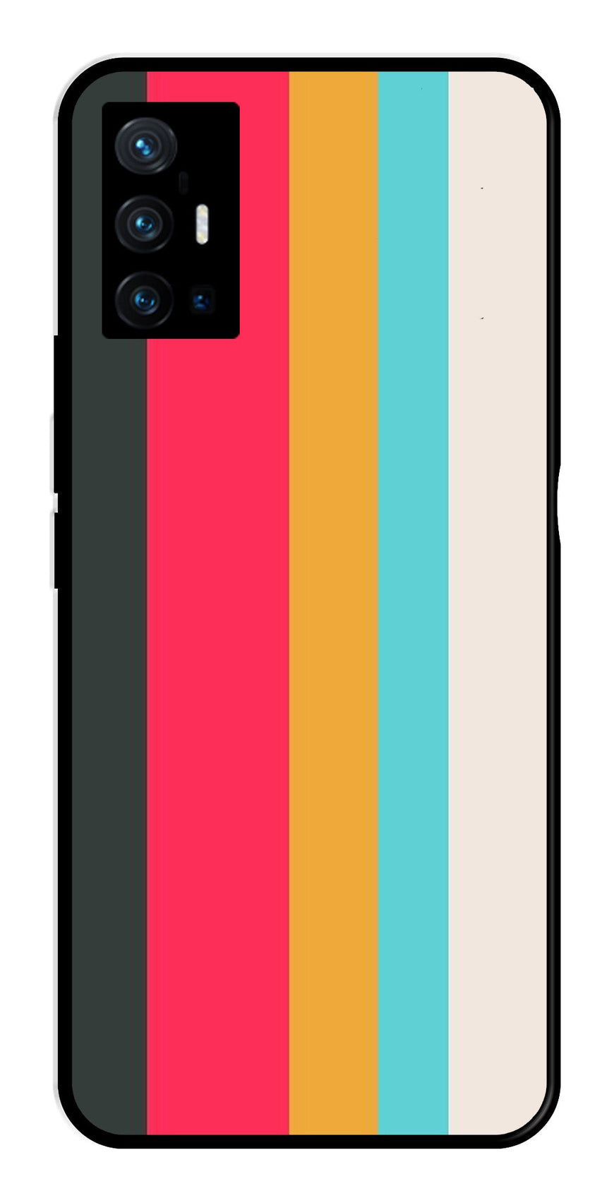 Muted Rainbow Metal Mobile Case for Vivo X70 Pro Plus   (Design No -31)