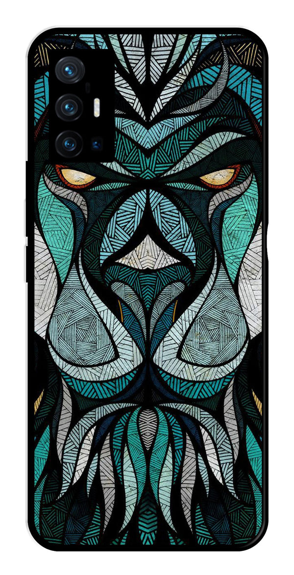 Lion Pattern Metal Mobile Case for Vivo X70 Pro Plus   (Design No -40)