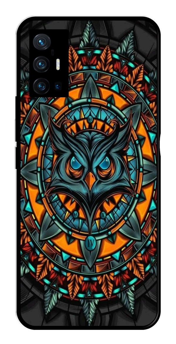 Owl Pattern Metal Mobile Case for Vivo X70 Pro Plus   (Design No -42)
