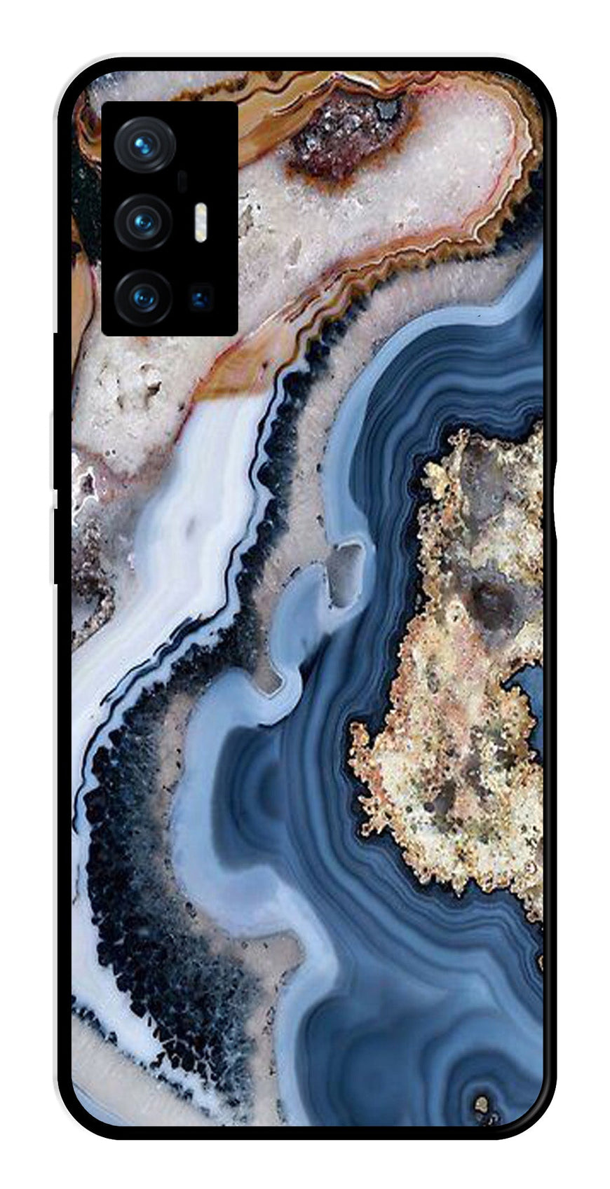 Marble Design Metal Mobile Case for Vivo X70 Pro Plus   (Design No -53)