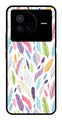 Colorful Feathers Metal Mobile Case for Vivo X80   (Design No -06)