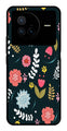 Floral Pattern2 Metal Mobile Case for Vivo X80   (Design No -12)