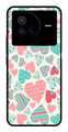 Hearts Pattern Metal Mobile Case for Vivo X80   (Design No -22)