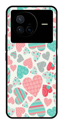 Hearts Pattern Metal Mobile Case for Vivo X80