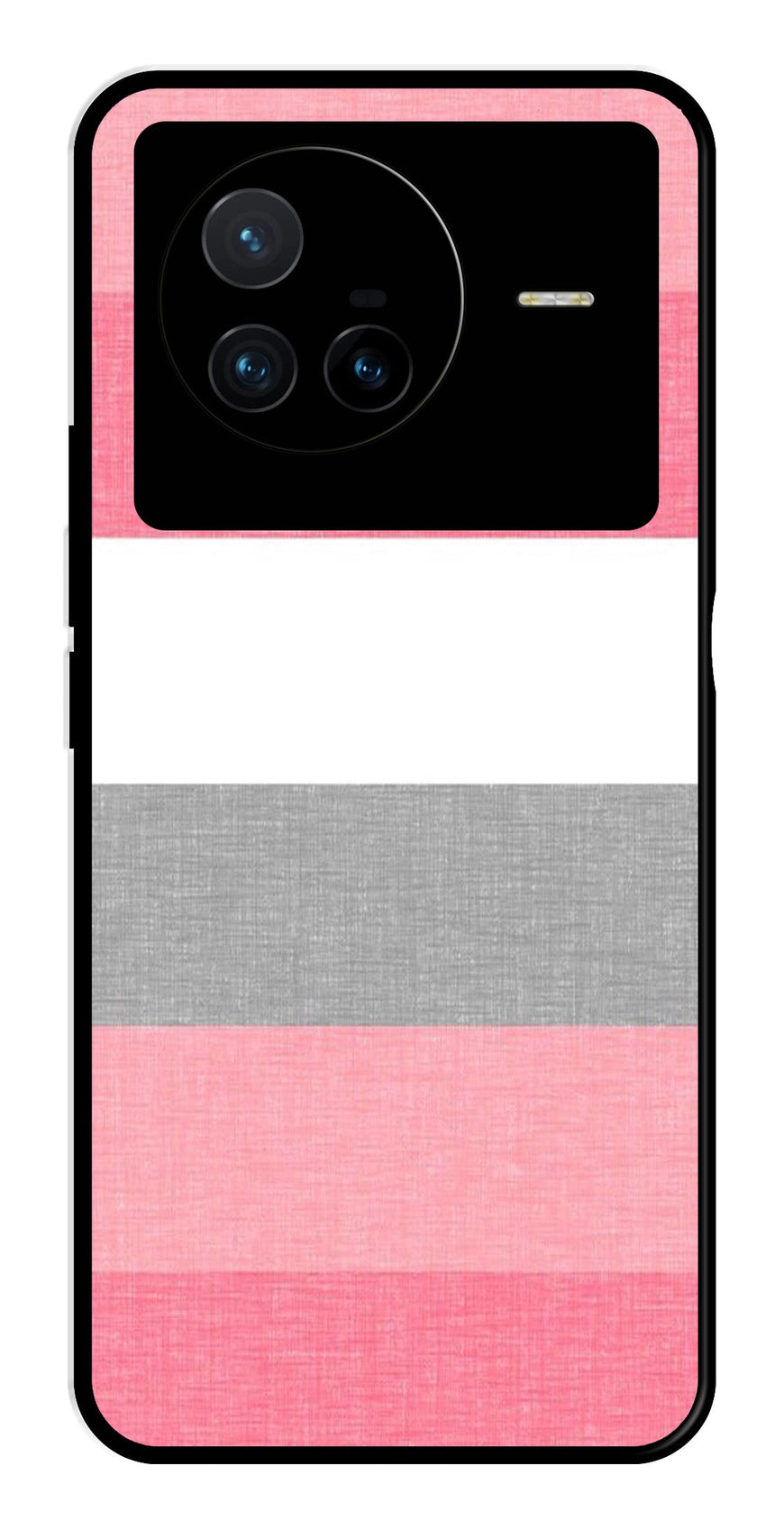 Pink Pattern Metal Mobile Case for Vivo X80   (Design No -23)