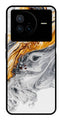 Marble Pattern Metal Mobile Case for Vivo X80   (Design No -36)