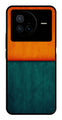 Orange Green Pattern Metal Mobile Case for Vivo X80   (Design No -45)