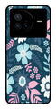 Flower Leaves Design Metal Mobile Case for Vivo X80   (Design No -50)