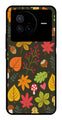 Leaves Design Metal Mobile Case for Vivo X80   (Design No -51)