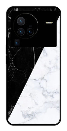 Black White Marble Design Metal Mobile Case for Vivo X80 Pro