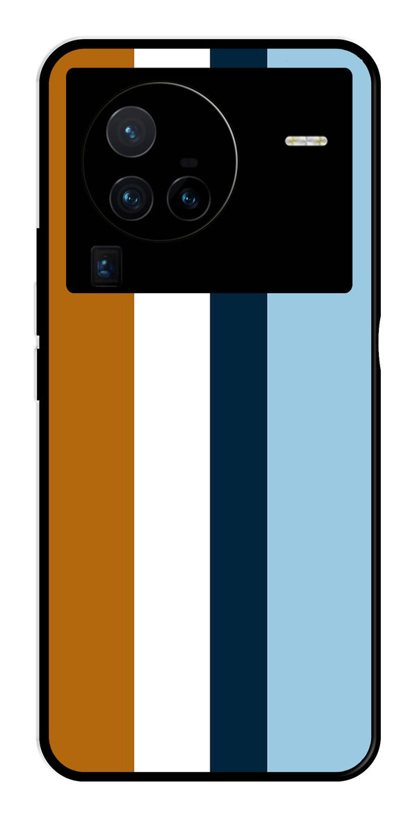 MultiColor Pattern Metal Mobile Case for Vivo X80 Pro   (Design No -17)