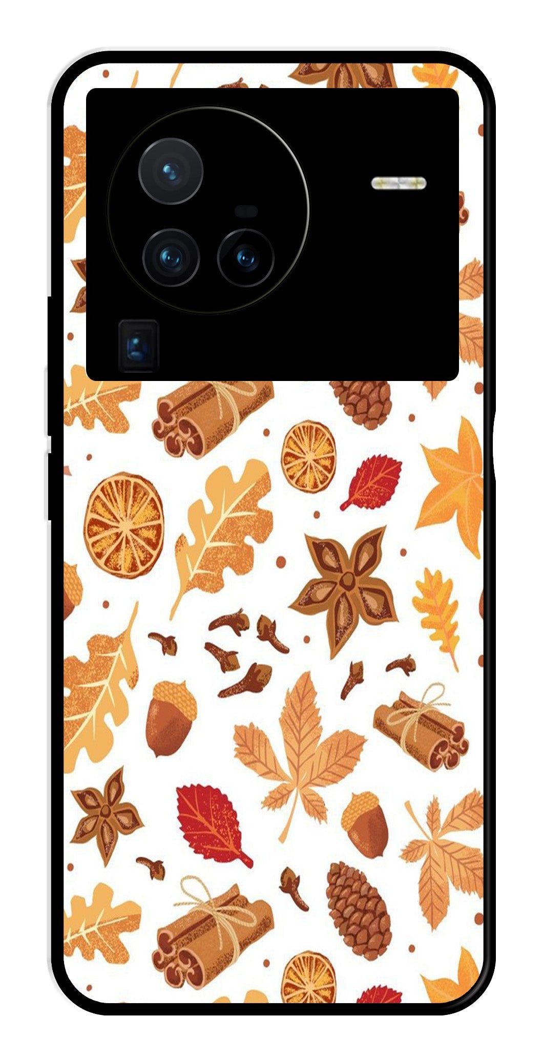 Autumn Leaf Metal Mobile Case for Vivo X80 Pro   (Design No -19)