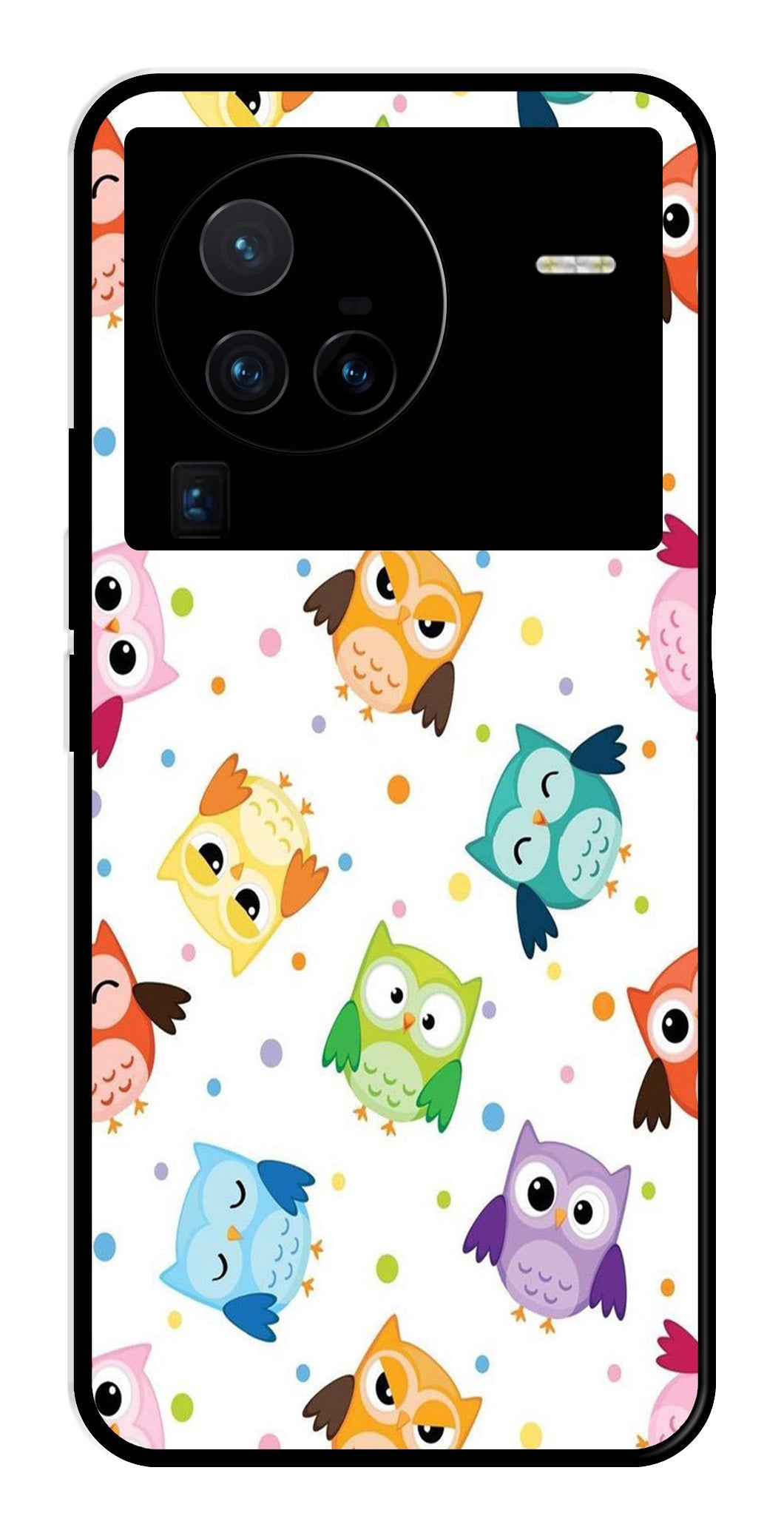 Owls Pattern Metal Mobile Case for Vivo X80 Pro   (Design No -20)