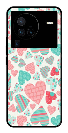 Hearts Pattern Metal Mobile Case for Vivo X80 Pro