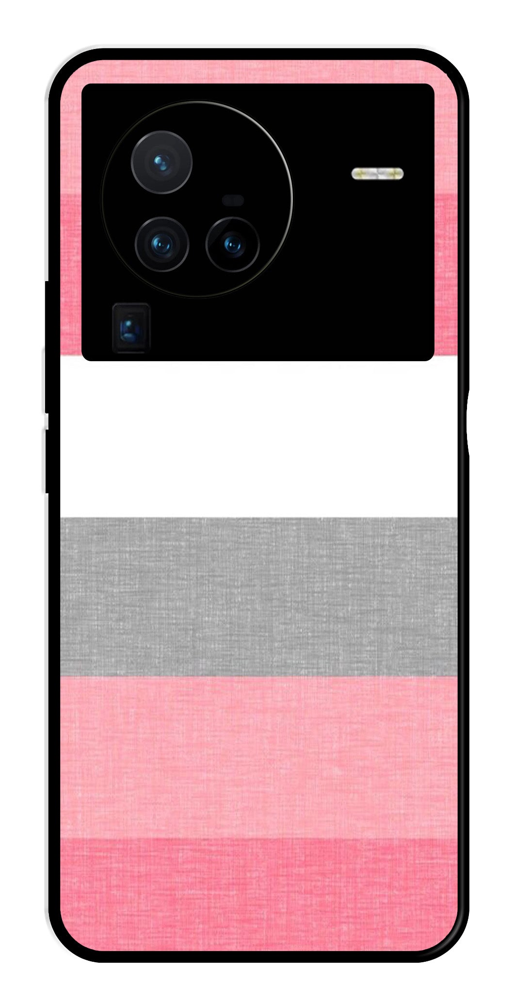 Pink Pattern Metal Mobile Case for Vivo X80 Pro   (Design No -23)