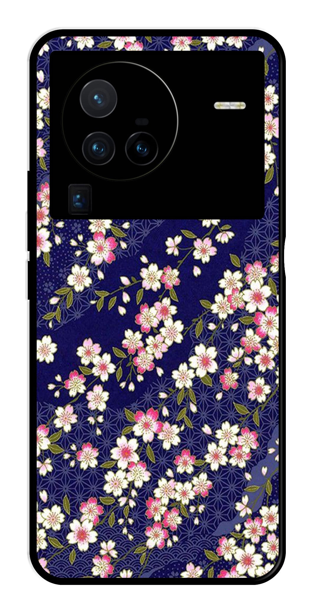 Flower Design Metal Mobile Case for Vivo X80 Pro   (Design No -25)
